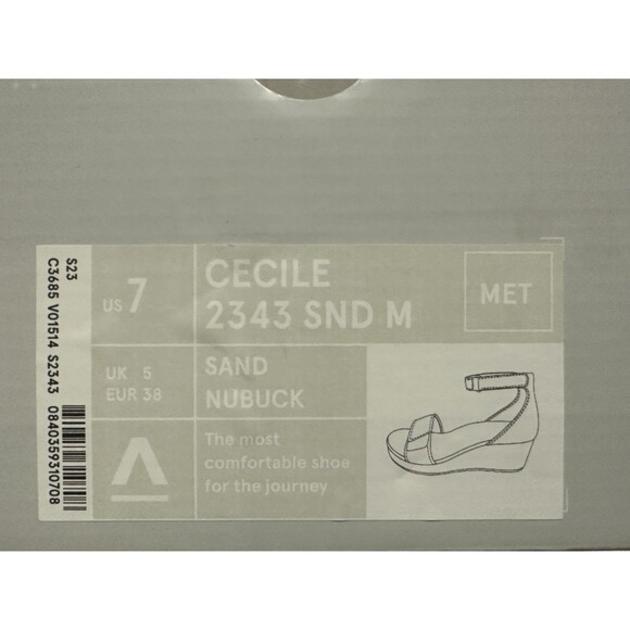 NEW ABEO Womens Size 7 Riviera Ankle Wedge Sandal w Metatarsal Pad Sand Nubuck - Picture 10 of 10